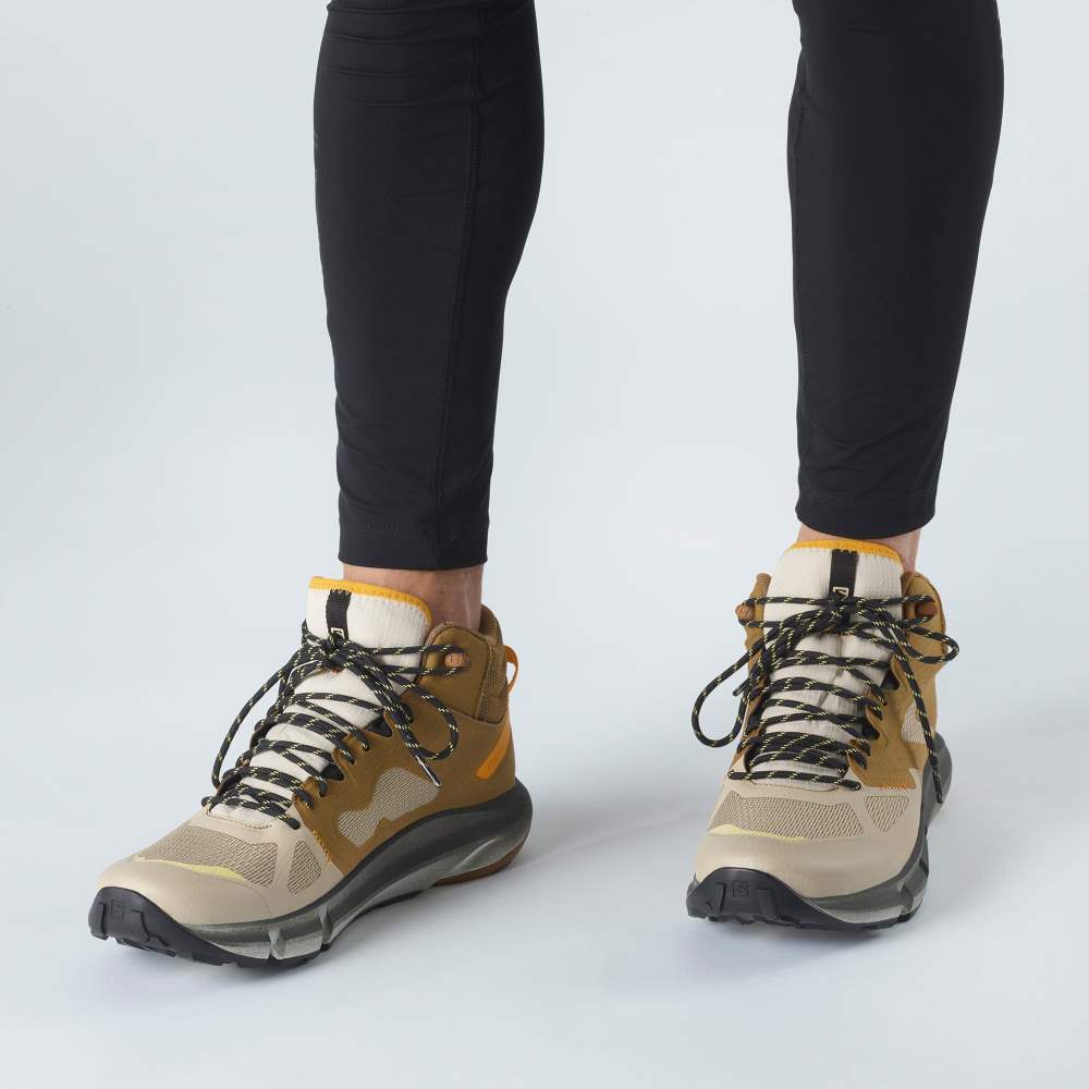 Yellow White Salomon Predict Hike Mid Gore-Tex Men's Hiking Shoes | 820395JKE