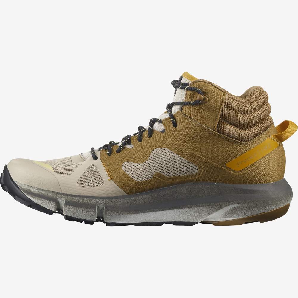 Yellow White Salomon Predict Hike Mid Gore-Tex Men's Hiking Shoes | 820395JKE