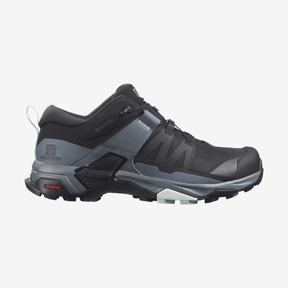 Black Blue Salomon X Ultra 4 Gore-Tex Women's Hiking Shoes | 715094CFO