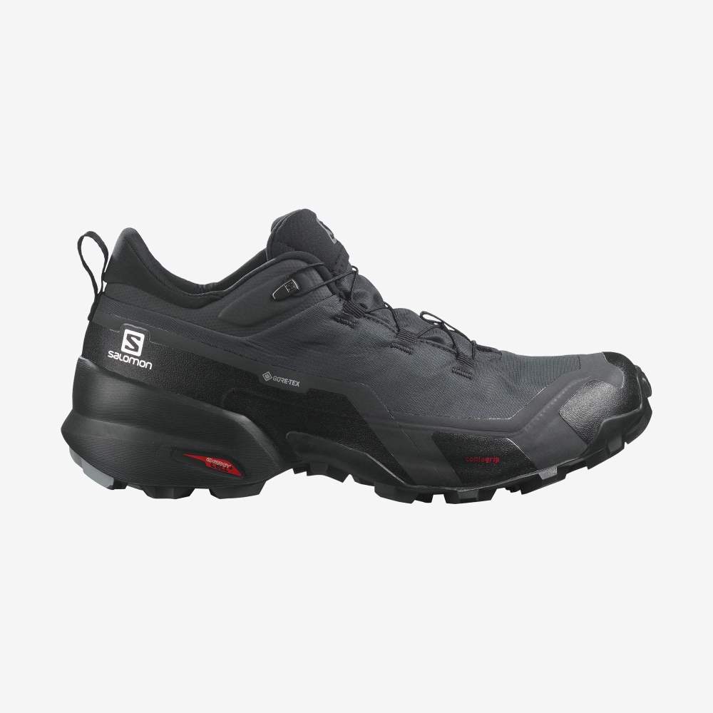 Black Salomon Cross Hike Gore-Tex Men's Hiking Shoes | 976812LFY