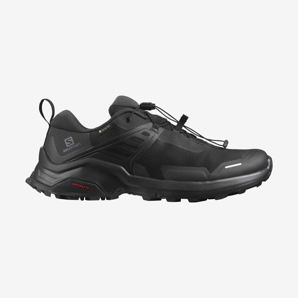 Black Salomon X Raise Gore-Tex Men's Hiking Shoes | 319857KXZ