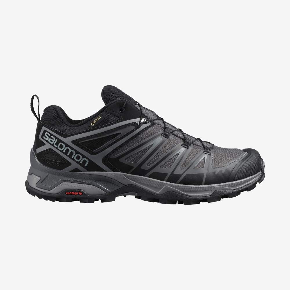 Black Salomon X Ultra 3 Gore-Tex Men's Hiking Shoes | 347920ZUH