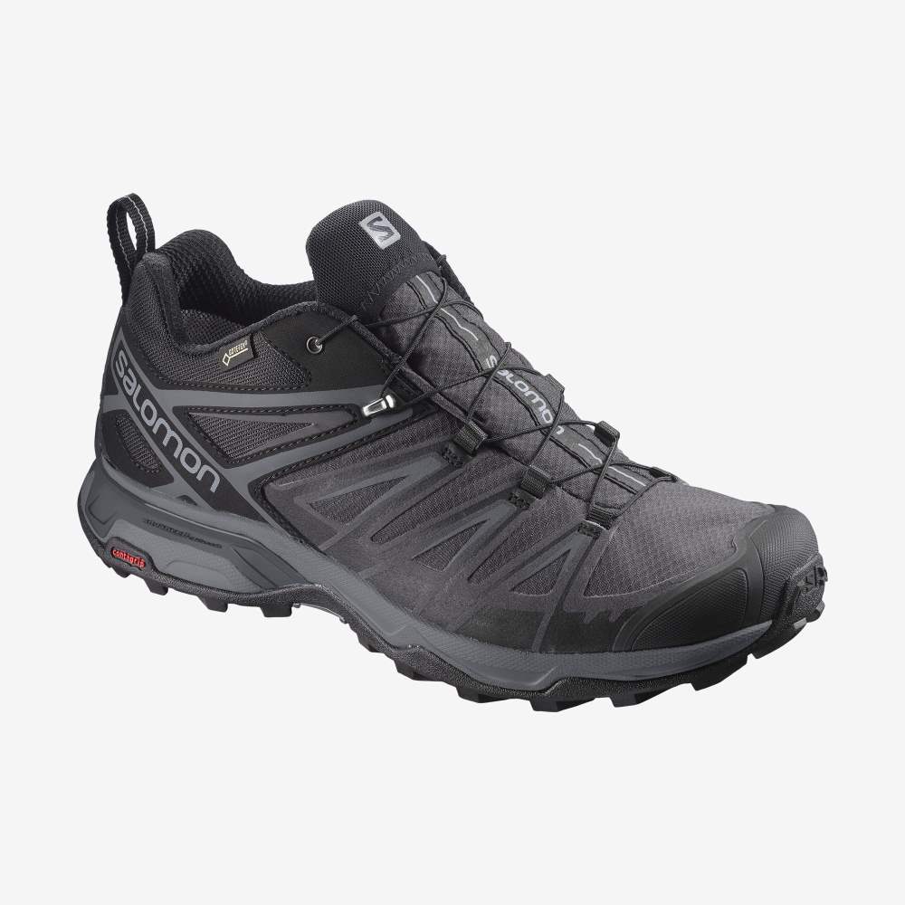 Black Salomon X Ultra 3 Wide Gore-Tex Men's Hiking Shoes | 903471YBX