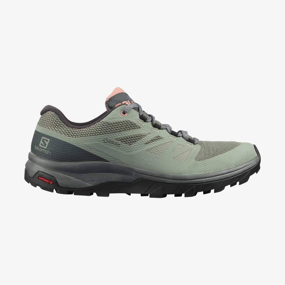 Grey Coral Salomon Outline Gore-Tex Women's Hiking Shoes | 482653AWJ