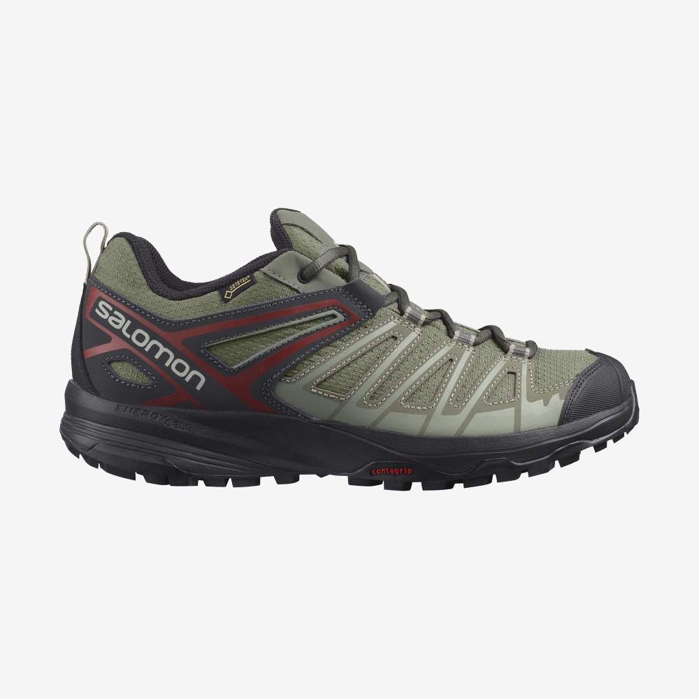 Grey Salomon X Crest Gore-Tex Men's Hiking Shoes | 761549LVN