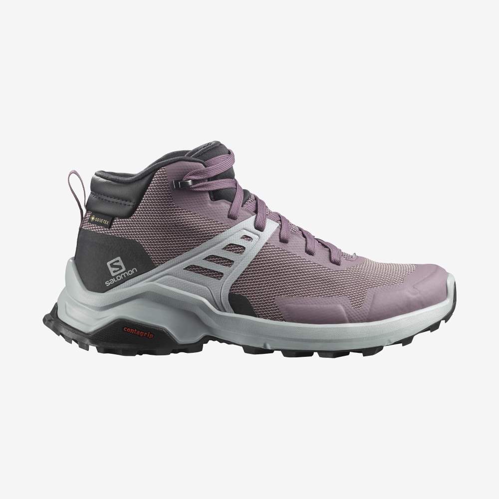 Light Coral Salomon X Raise Mid Gore-Tex Women's Hiking Shoes | 021634WFG
