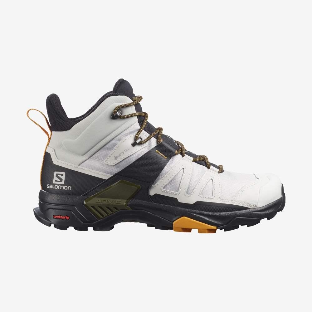 White Black Salomon X Ultra 4 Mid Gore-Tex Men's Hiking Shoes | 957043WHC